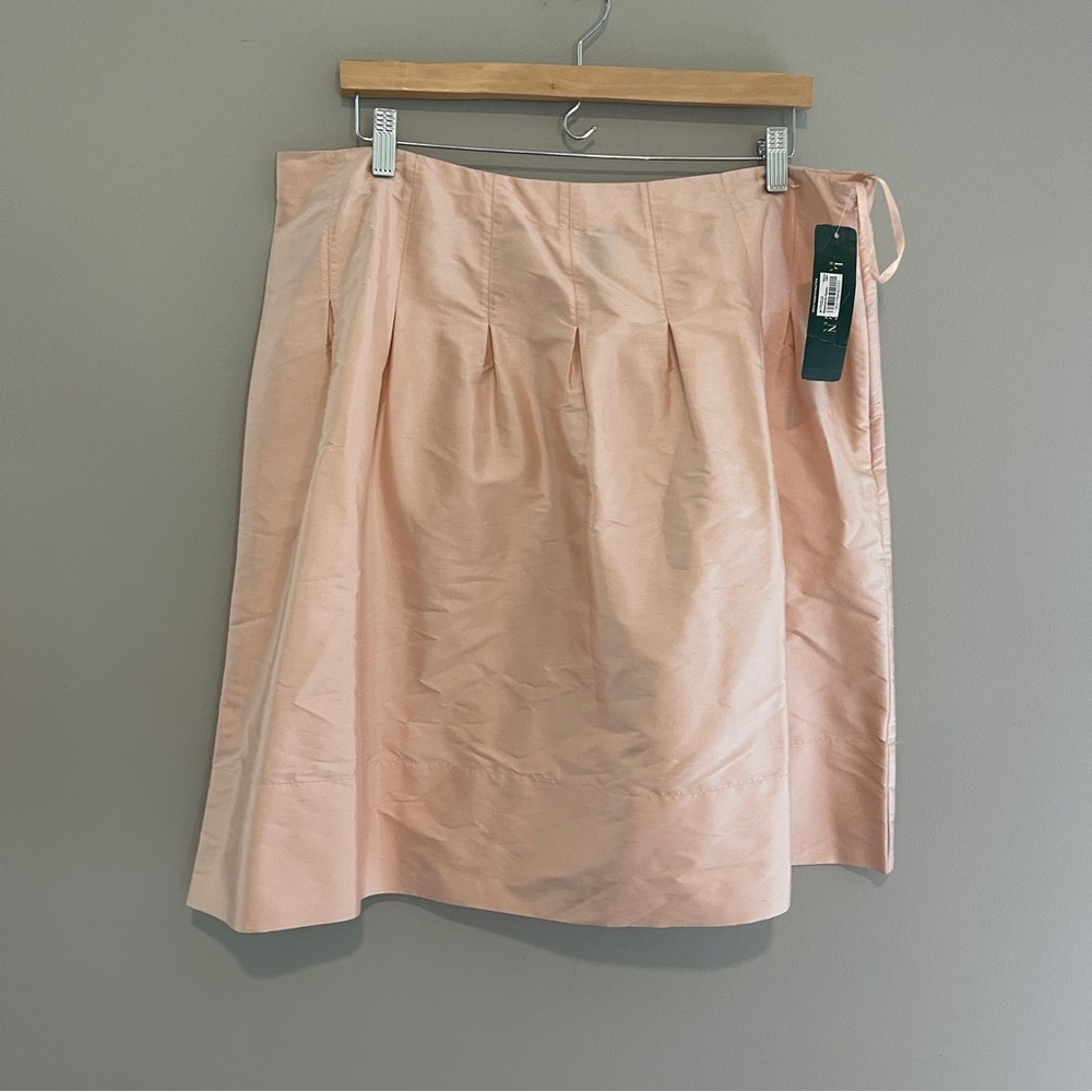 Lauren Ralph Lauren Peach 100% Silk Skirt Size 16 NWT